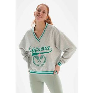 Bluza sport cu decolteu in V si maneci cazute imagine