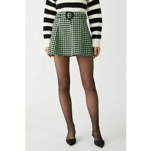 Fusta mini evazata cu model houndstooth imagine