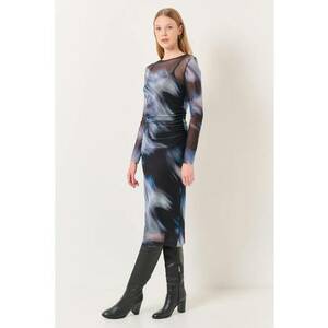 Rochie midi cu imprimeu abstract imagine