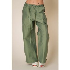 Pantaloni cargo de bumbac cu snur in talie imagine