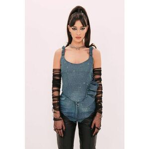 Corset de denim cu volane imagine