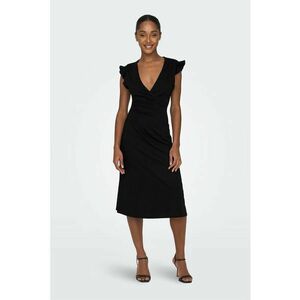 Rochie midi de bumbac organic cu decolteu in V imagine