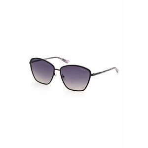 Ochelari de soare cat-eye cu lentile in degrade - Negru - Alb - imagine