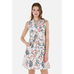 Rochie cu imprimeu floral si cordon in talie imagine