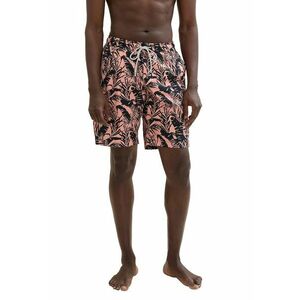 Pantaloni scurti de baie cu banda cu snur in talie si imprimeu tropical imagine