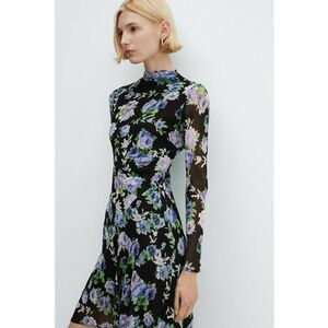 Rochie asimetrica cu model floral Salma imagine