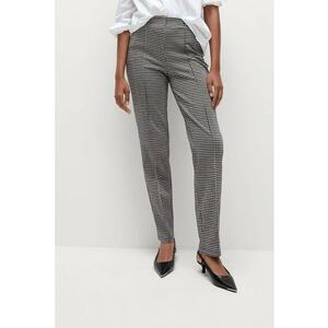 Pantaloni cu pensa si imprimeu houndstooth imagine