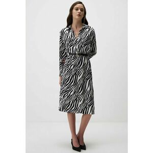 Rochie midi din satin cu imprimeu zebra imagine