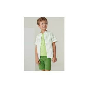 Pantaloni lungi - 302028177 - Bumbac - Elastan - Verde imagine