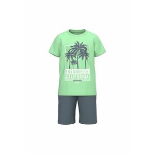 Set tricou si pantaloni scurti - 301999713 - Bumbac - Verde imagine