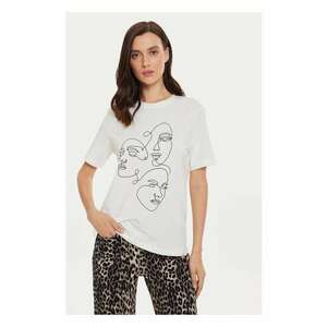 Tricou dama - 436673 - Alb - Bumbac imagine