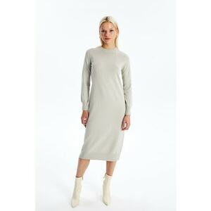 Rochie midi din tricot fin cu model uni imagine