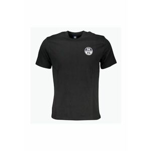 Tricou barbati cu decolteu la baza gatului si logo negru imagine