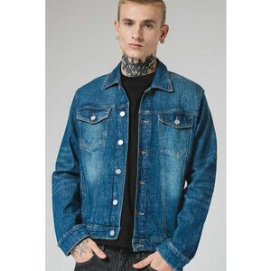 Jacheta de denim cu buzunare cu clapa imagine