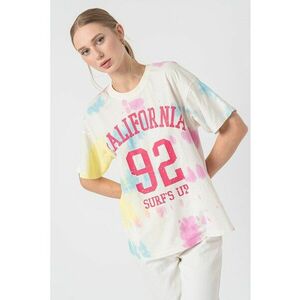 Tricou de bumbac organic cu text si model tie-dye Cattie imagine