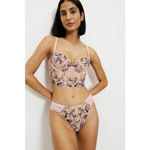 Sutien longline cu broderie florala imagine