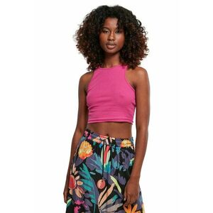 Top crop racerback cu aspect striat imagine