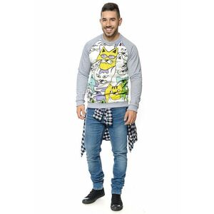 Bluza de trening cu imprimeu grafic si maneci raglan imagine