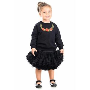 Bluza de trening din bumbac cu model floral si maneci raglan imagine