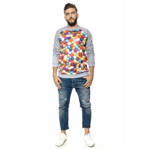 Bluza de trening cu imprimeu grafic si maneci raglan imagine