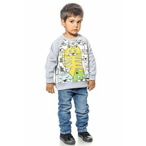 Bluza de trening cu imprimeu grafic si maneci raglan imagine