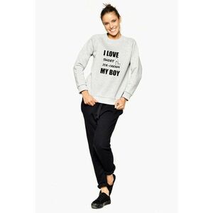 Bluza de trening cu imprimeu text si maneci raglan imagine