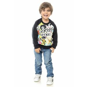 Bluza de trening cu imprimeu grafic si maneci raglan imagine