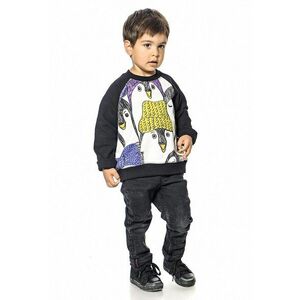 Bluza de trening cu imprimeu grafic si maneci raglan imagine