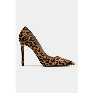 Pantofi stiletto cu varf ascutit si animal print Evelyn imagine