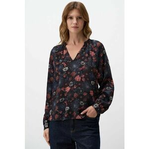 Bluza cu decolteu in V si model floral imagine