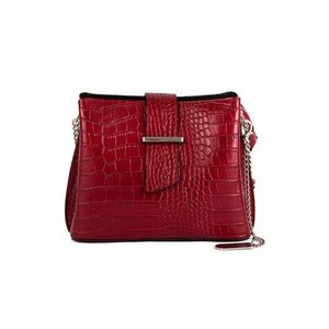 Geanta crossbody de piele cu model piele de reptila Olivia imagine