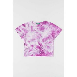 Tricou de bumbac cu imprimeu tie-dye imagine