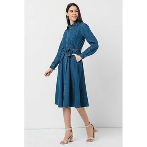 Rochie-camasa midi din denim imagine