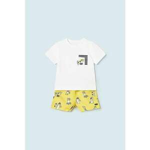 Set de pantaloni scurti si tricou cu imprimeu - 2 piese imagine