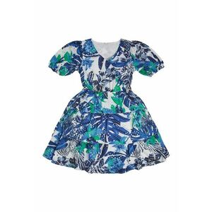 Rochie de bumbac cu imprimeu tropical imagine