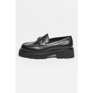 Pantofi loafer de piele cu toc masiv imagine