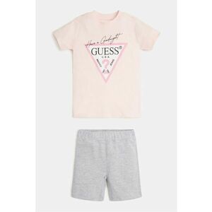 Guess - Pijama de bumbac cu tricou si pantaloni scurti imagine