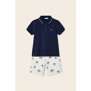 Set de pantaloni scurti cu imprimeu si tricou polo imagine