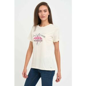 Tricou dama cu imprimeu text grafic - Alb imagine