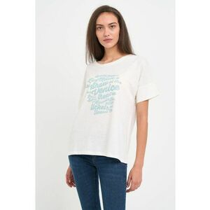 Tricou dama cu maneca scurta si text grafic - Alb imagine