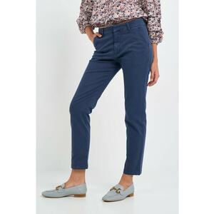 Pantaloni dama uniforma cu buzunare oblice - Albastru imagine