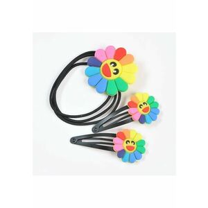 Set 3 accesorii de par cu flori multicolore imagine