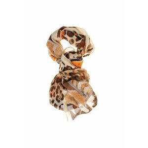 Esarfa taupe din vascoza cu model animal print imagine