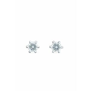 Cercei aur - diamante naturale 0.40 ct - Argintiu imagine