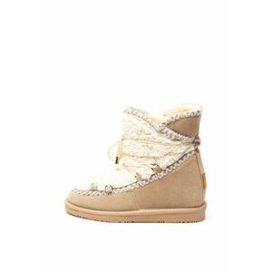 Ghete de piele intoarsa si blana shearling sintetica - cu talpa wedge ascunsa imagine