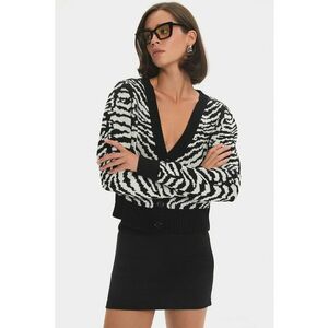 Cardigan crop cu animal print imagine