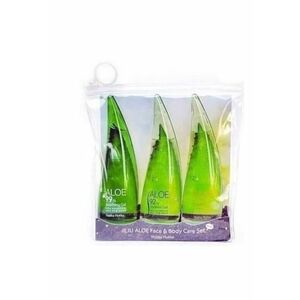 Set 3 mini produse cu aloe vera pentru ten uscat - Gel pentru fata - Gel de dus - Spuma curatare imagine