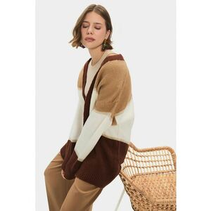 Cardigan cu model colorblock fara inchidere imagine