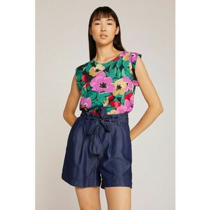 Bluza cu model floral si maneci tip aripioara imagine