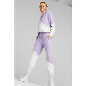 Pantaloni de trening cu model colorblock si snur imagine